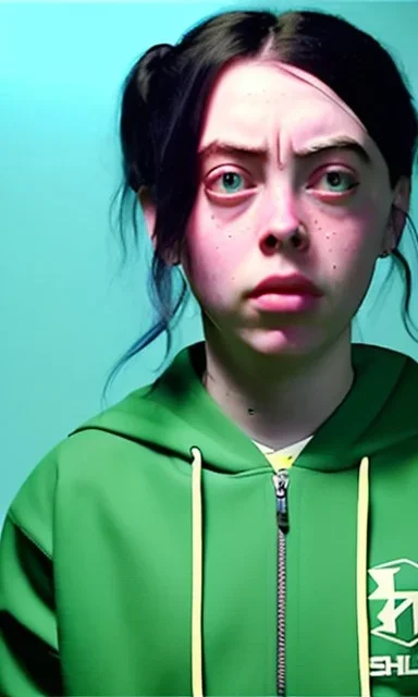 Billie Eilish, ying in the bathroom, ((covering his chest))