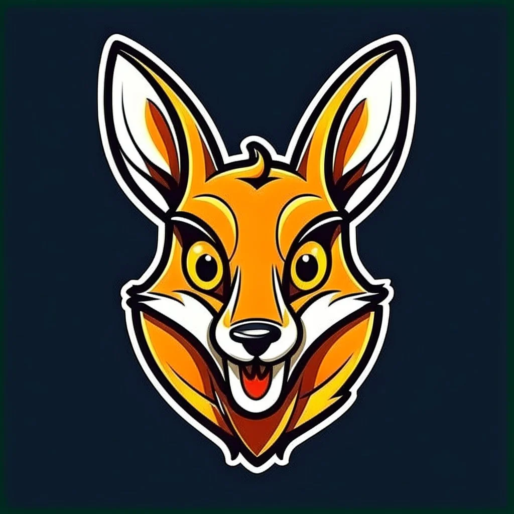 Kangaroo Mascot Logo in the style of 1997 pop culture, Fancy, Professional, Hotel Logo.