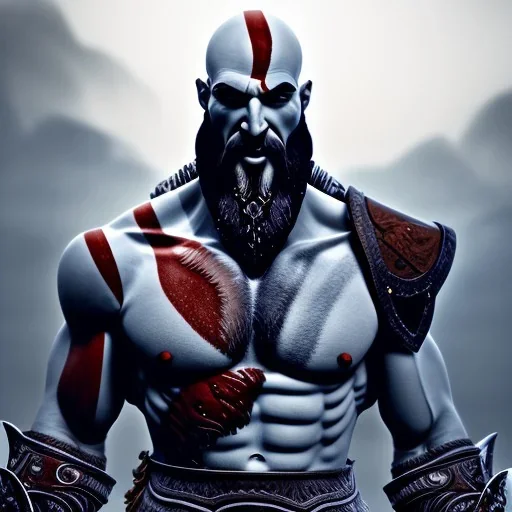 kratos, God of war, in loving embrace, by alessio albi, elaine duillo, alyssa monk