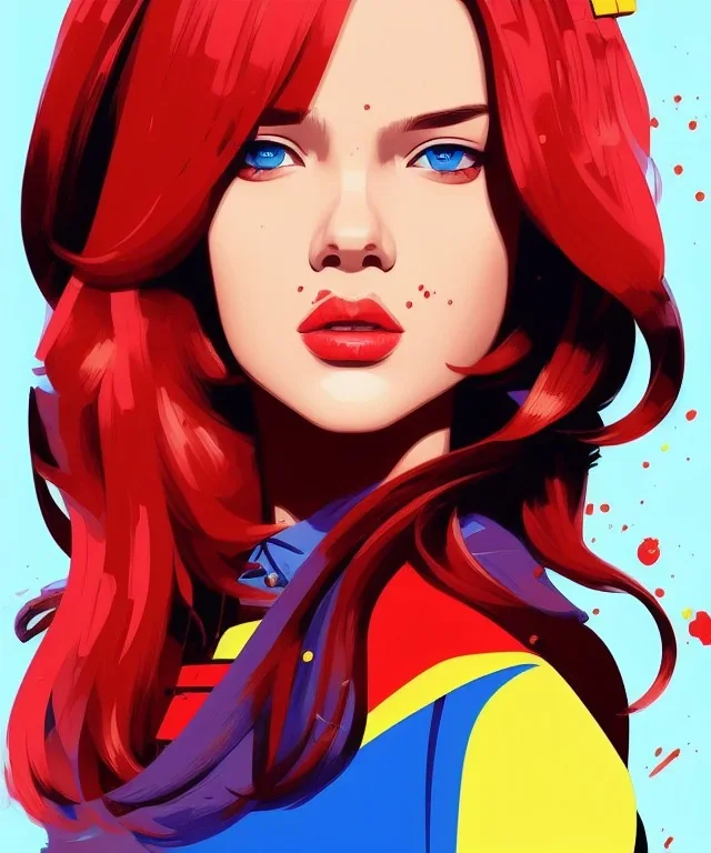 portrait illustration, pop art, splash painting of kristina pimenova, art by ilya kuvshinov, greg rutkowski and makoto shinkai, dan mumford, artstation