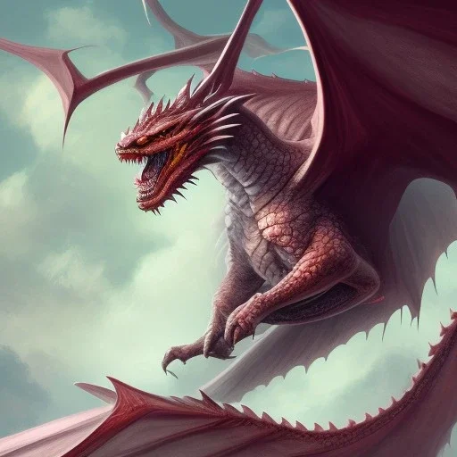 This dragon has 4 horns pointing foward. Its neck is short; Its snout is vertically tall, wide, short, and smooth. Its teeth are short. It has rounded claws, frills, and soft scales. Its tail is medium length and very wide.