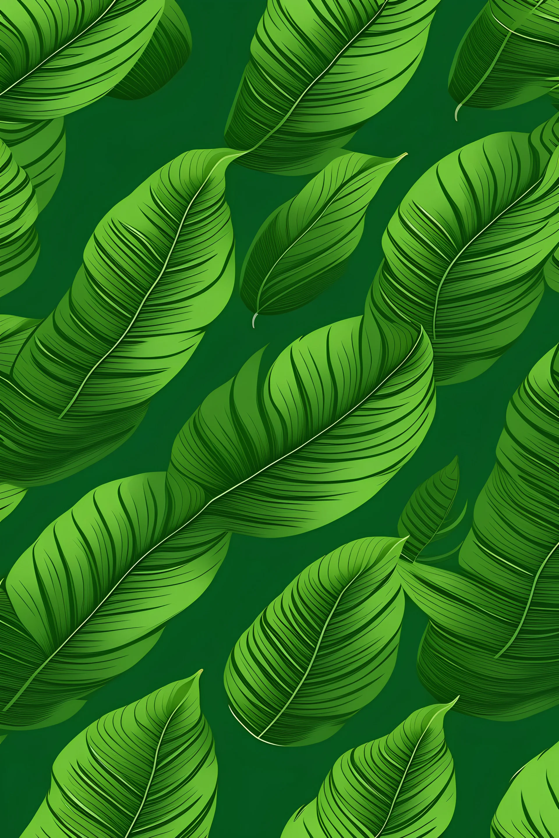 Create seamless banana leaf wallpaper pattern with simple illustrator line