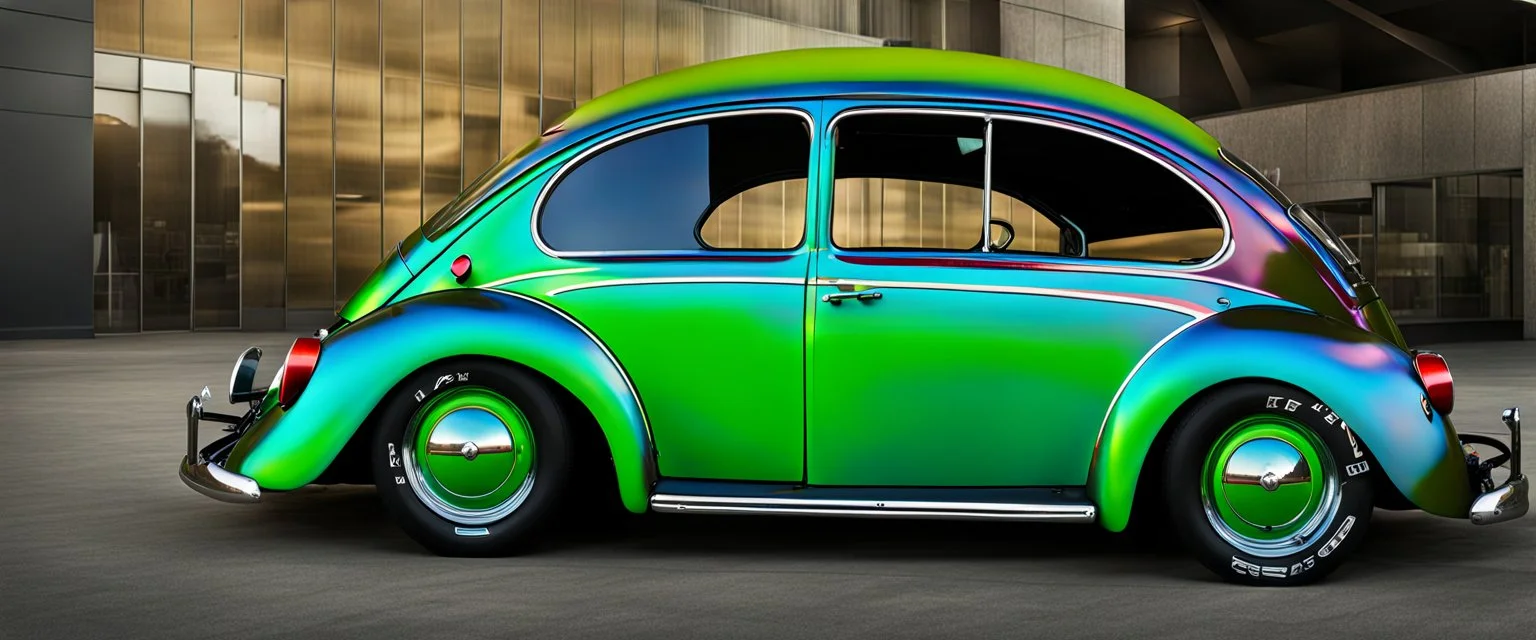 dirigible vw-beetle hybrid, retrofuturistic, phototrealism