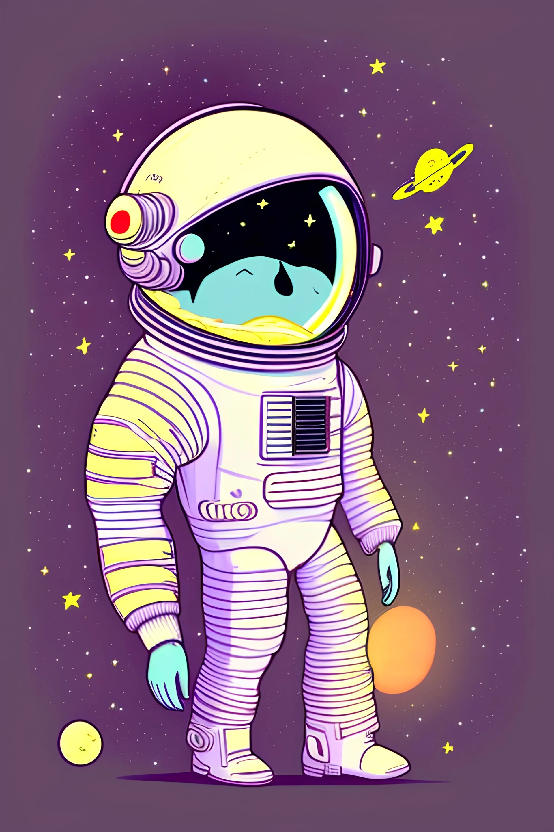 cartoon retro space man idea