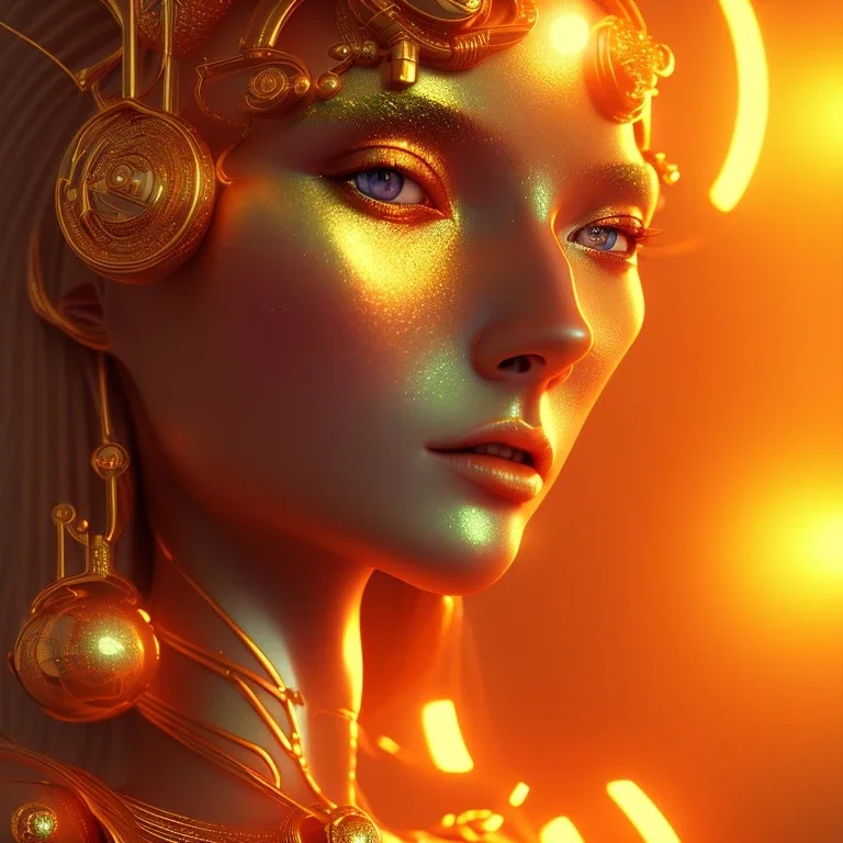 hot goddess, by Mahmoud Sai, Cartographic, Golden Hour, Closeup-View, 16k, Lumen Global Illumination, Diffraction Grading ,beautiful ,circuitry