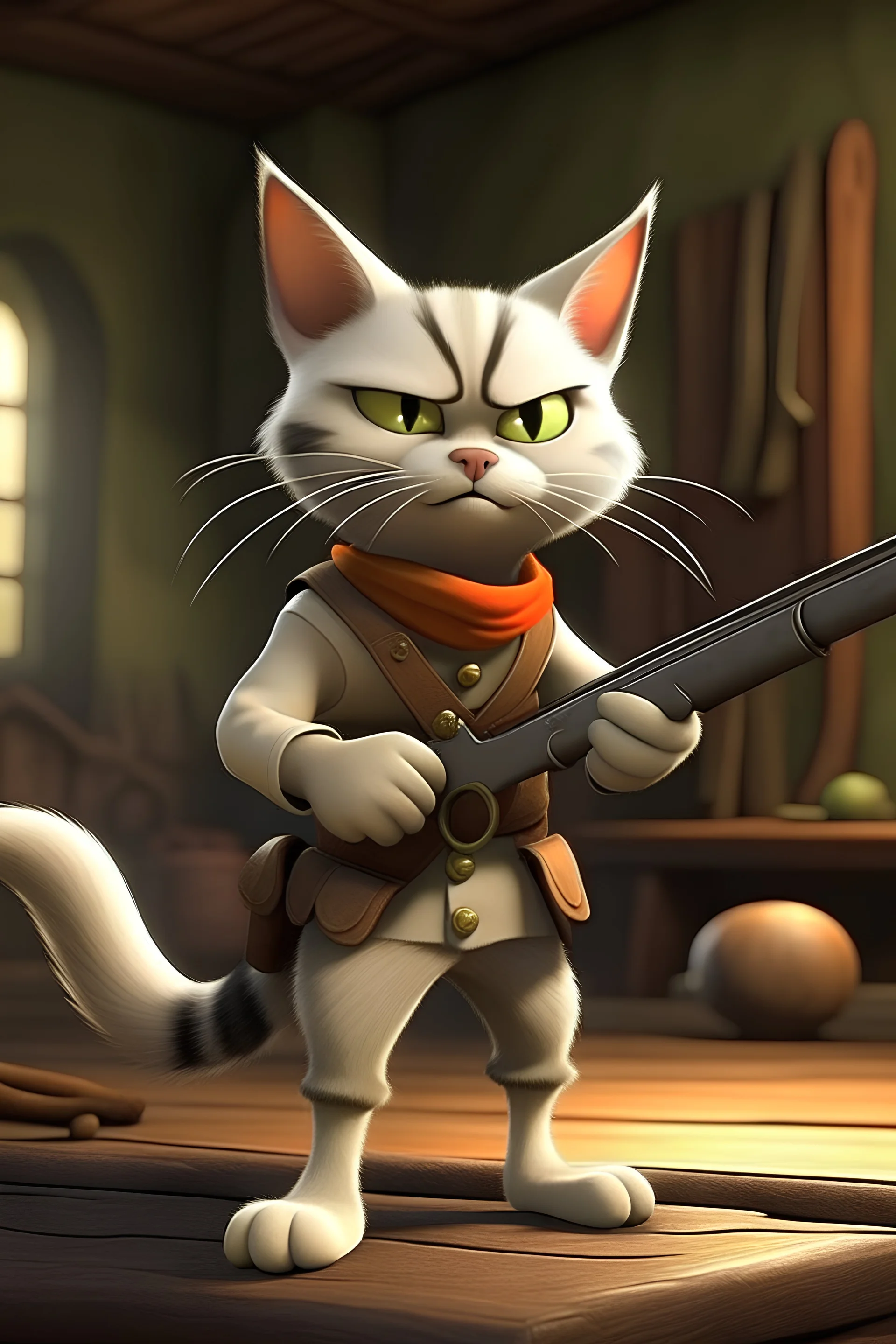 animation puss in boots with an ak47