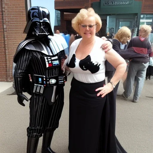 lovely lady with darth vader