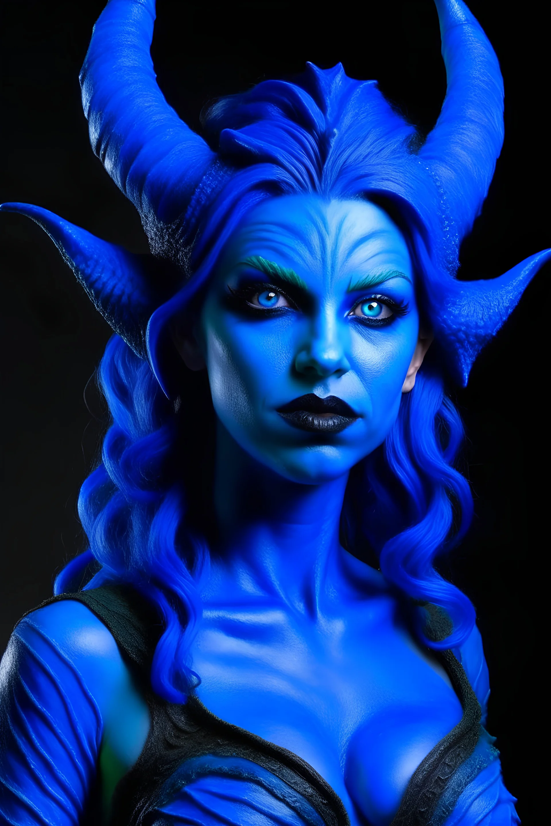 uma succubus azul realista