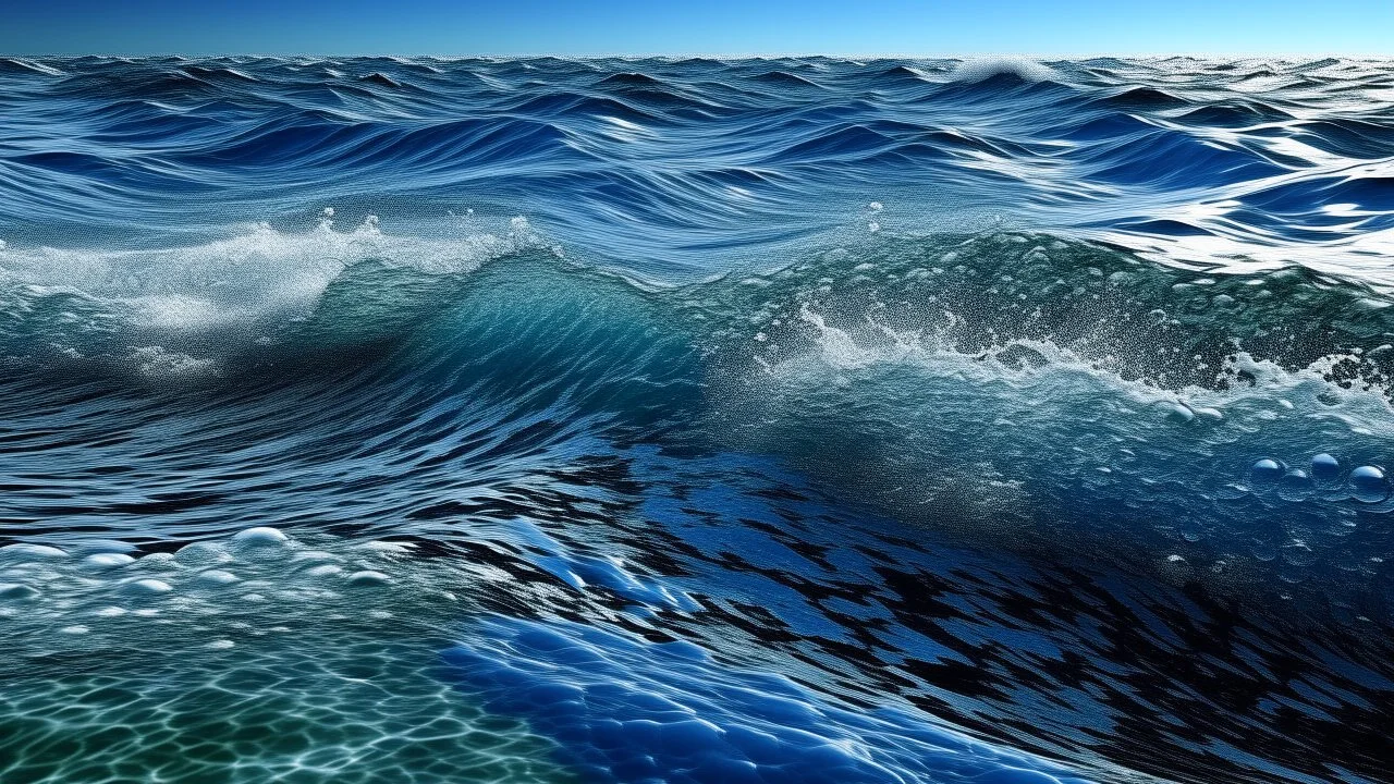 Neverending ocean, of water or other liquid