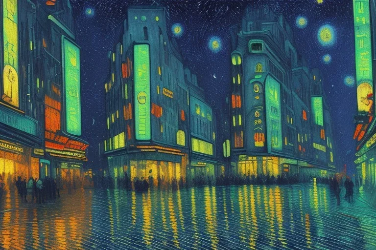 blade runner painted by vincent van gogh