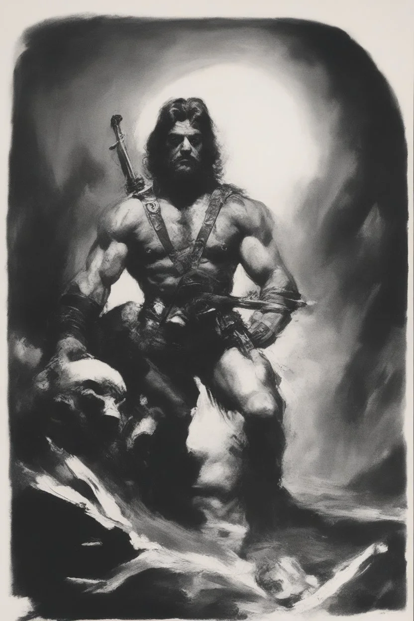 a self portrait of Frank Frazetta by Frank Frazetta