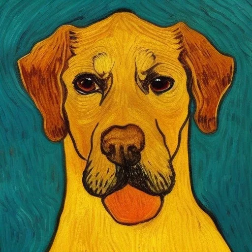 portrait of a dog Vincent van Gogh style