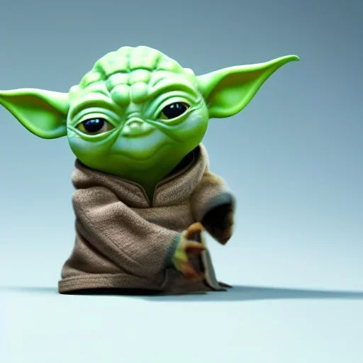 Chibi yoda, pixar 2022, modern Disney style, octane render, realistic, hyper detailed, star wars background