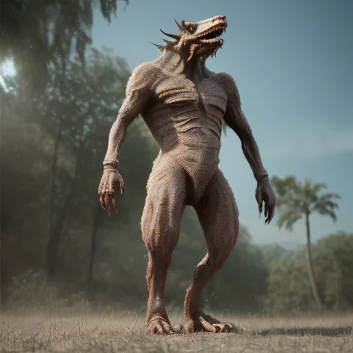 Hyperrealistic monster full body detailed