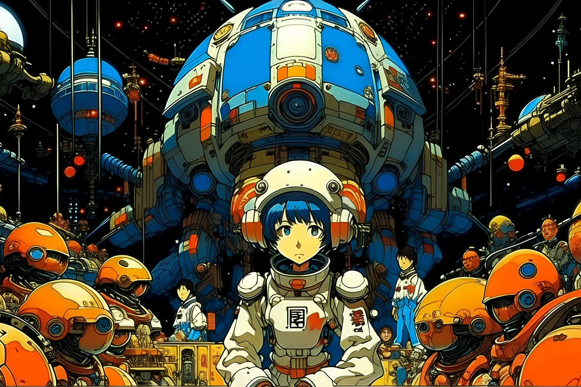 incredibly powerful sci-fiction Anime "ROBOTA" in space, created by Katsuhiro Otomo + Rumiko Takahashi, Movie poster style, box office hit, a masterpiece of storytelling, main character center focus,highly detailed 8k, intricate, detailed, rich colors, by Jean Giraud Moebius and Frank Frazetta portrait cyberpunk dynamic lighting award winning, Jacek Yerka Ken Sugimori, outer space, noah bradley, cyril roland, ross tran, intricate artwork masterpiece, ominous,matte painting mov