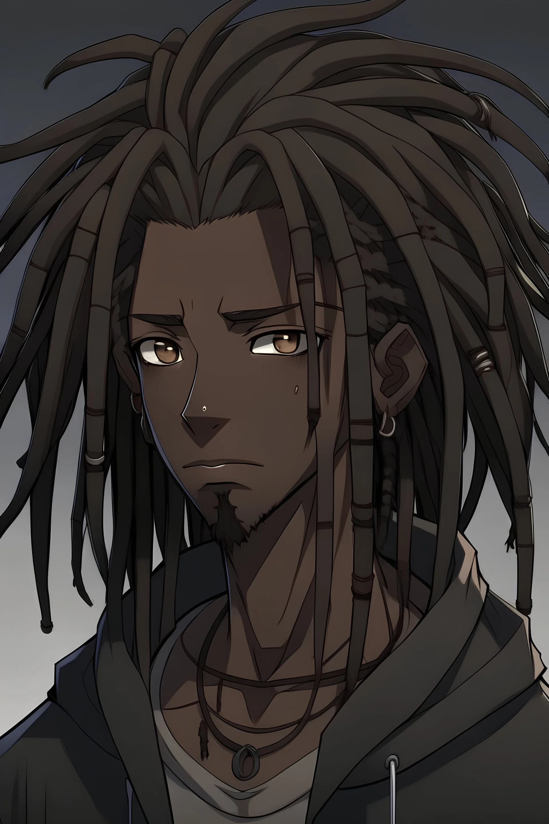 The BRAWLER (Akudama Drive) Anime Icon - black anime character with dreads  | Black anime characters, Black anime guy, Character design animation