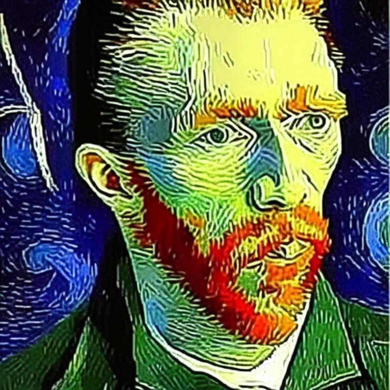 VAN GOGH alone CUTTING HIS OWN EAR