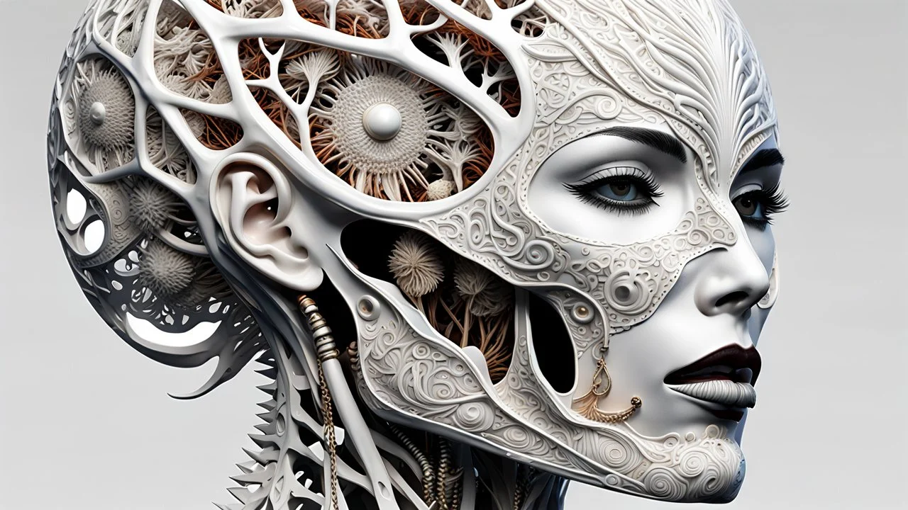 3D rendering of Expressively detailed and intricate of a hyperrealistic “white human vuscular”: glossy white, showing vuscular, side view, scientific, single object, black background, shamanism, octane render, 8k post-production, detailled metalic bones, dendritic, artstation: award-winning: professional portrait: atmospheric: commanding: fantastical: clarity: 16k: ultra quality: striking: brilliance: stunning colors: amazing depth