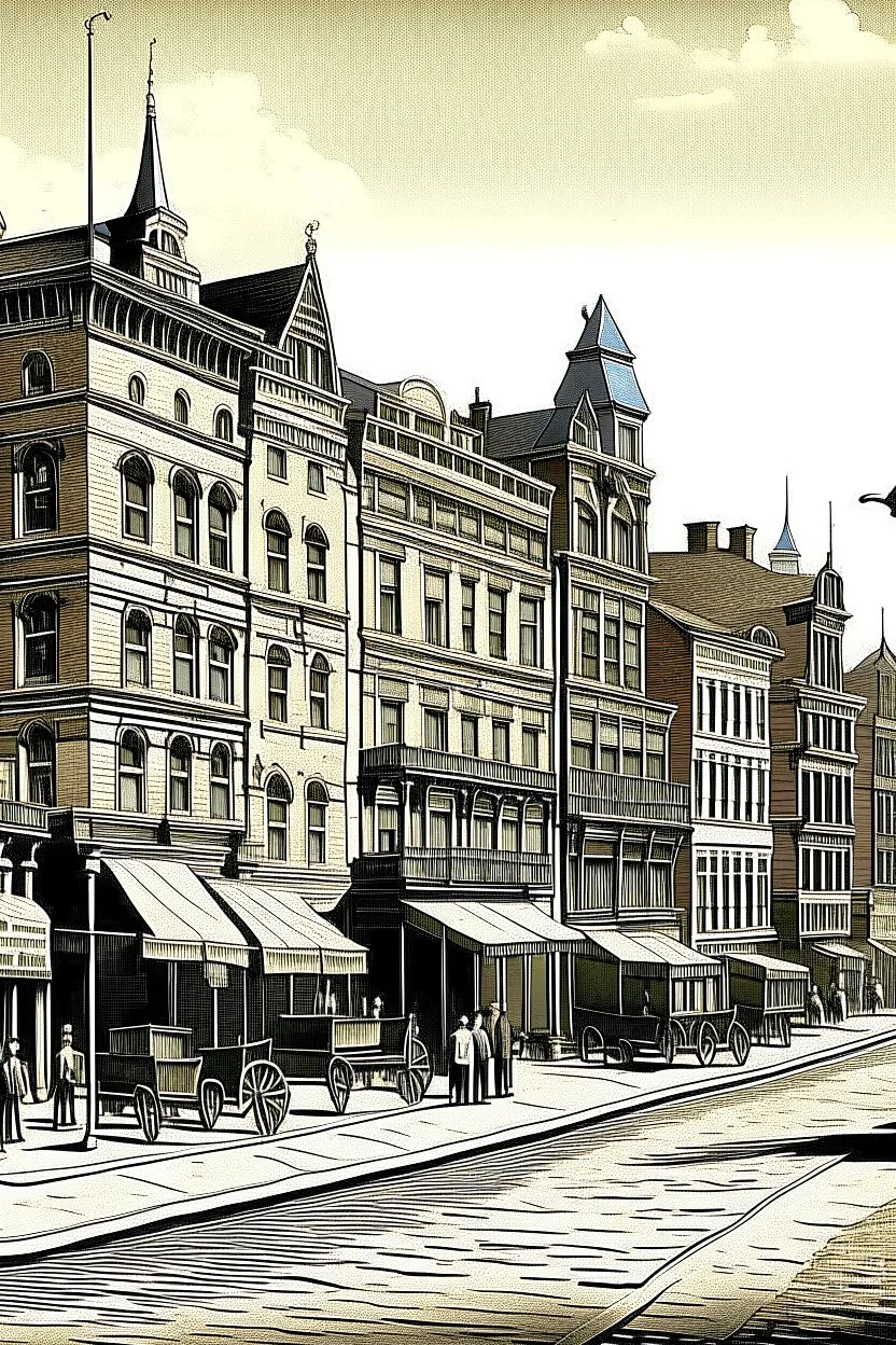 1890s city streets digital art