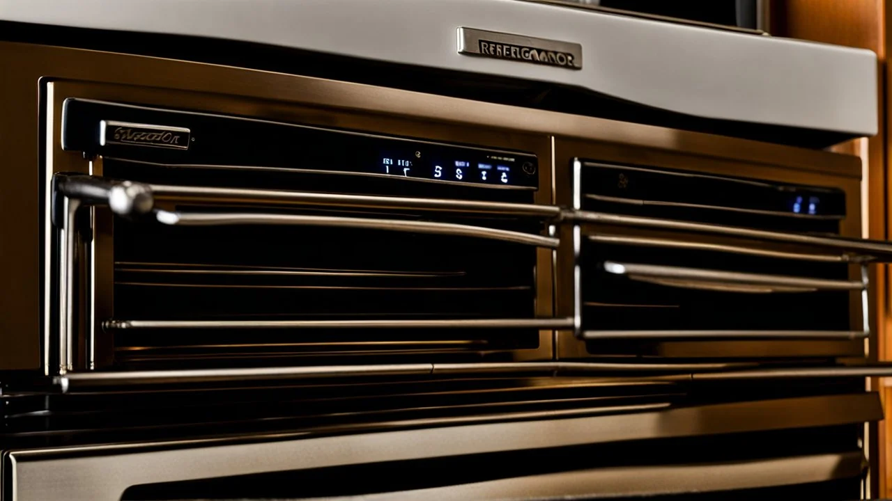 refrigerator parts placed on oven range as knobs