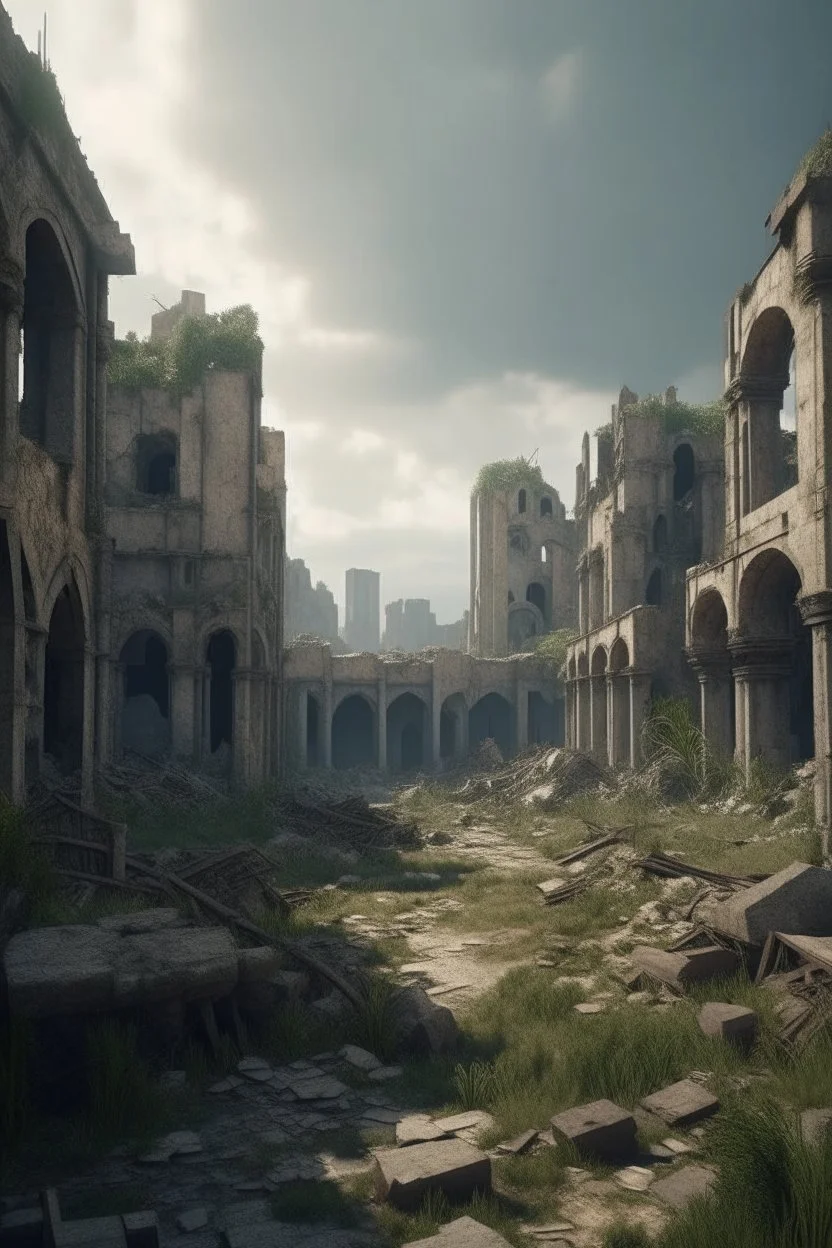 city ruins high quality HD pictures in cinematic universe