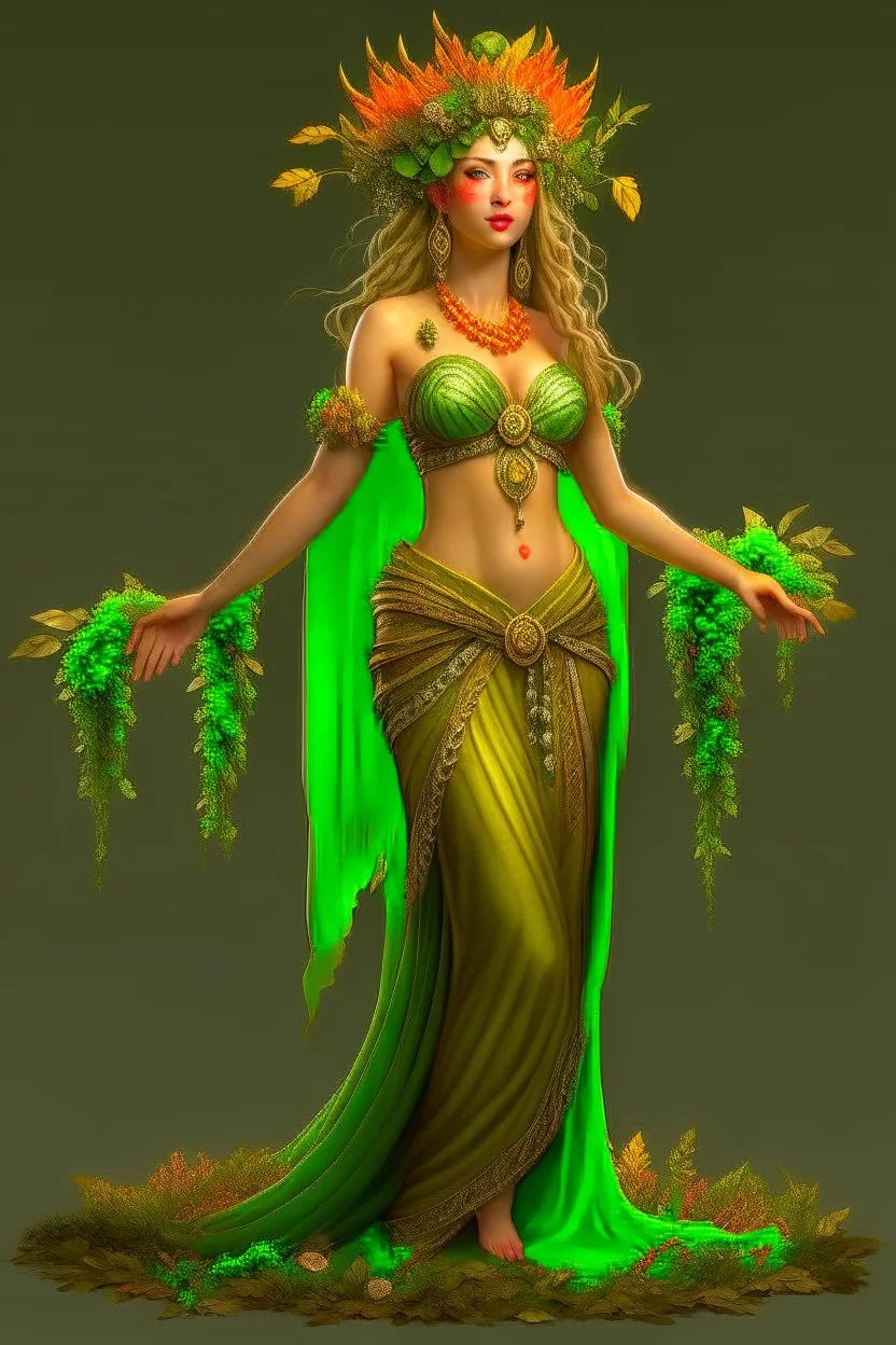 Nature goddess, full body, realistic