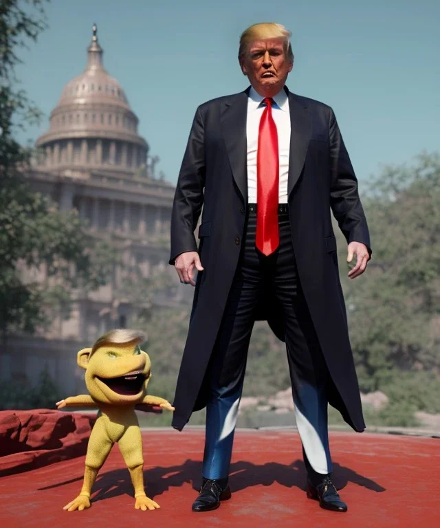 Donald trump wrestling fighter, naked torso, color breeches, suspenders, retro style, 80s, hot ambient, photo studio, red, gold, vibrant color, gradient, highly detailed, art stations, concept art, smooth, unreal engine 5, god rays, ray tracing, RTX, lumen lighting, ultra detail, volumetric lighting, 3d, finely drawn, high definition, high resolution.