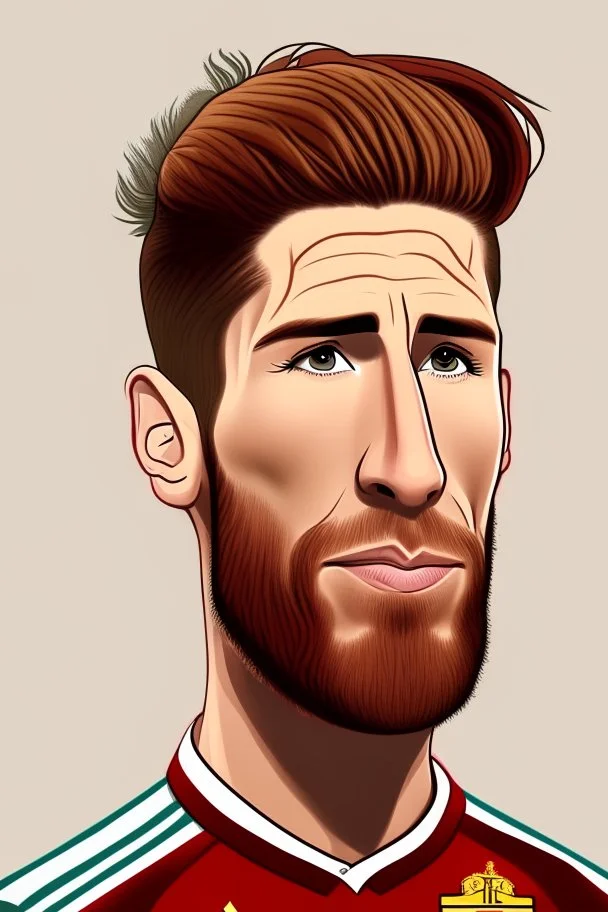 Sergio Ramos Spanish football player 2d cartoon