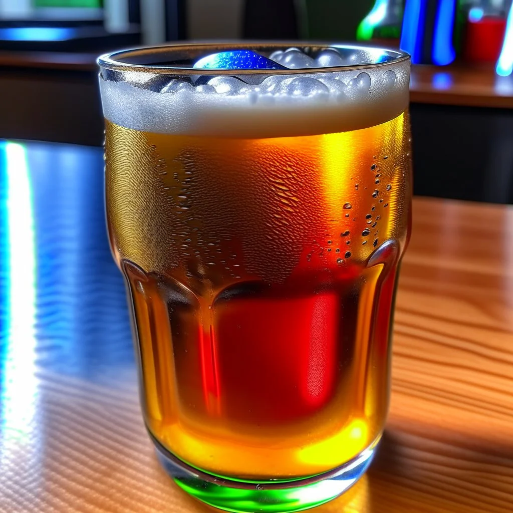 glass completely filled with beer