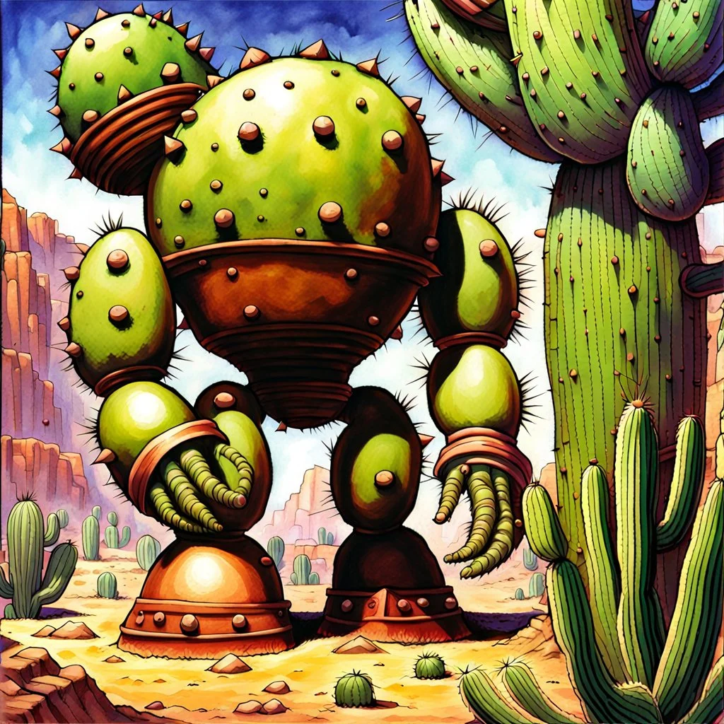 fantasy 90's tcg art of fantasy cactus golem