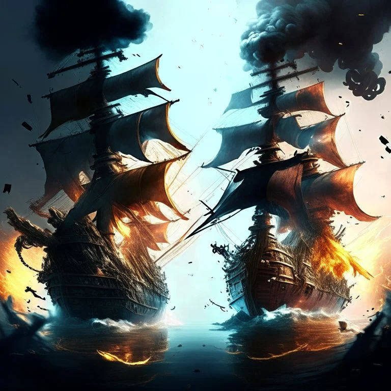 fight two of pirate ships