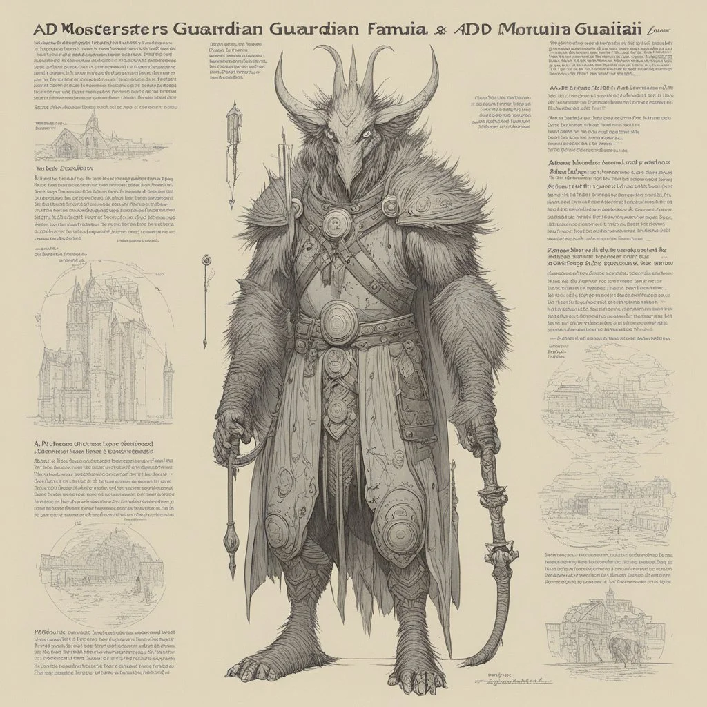 ConceptSheet: AD&D monster guardian familiar with statistics [by Moebius]