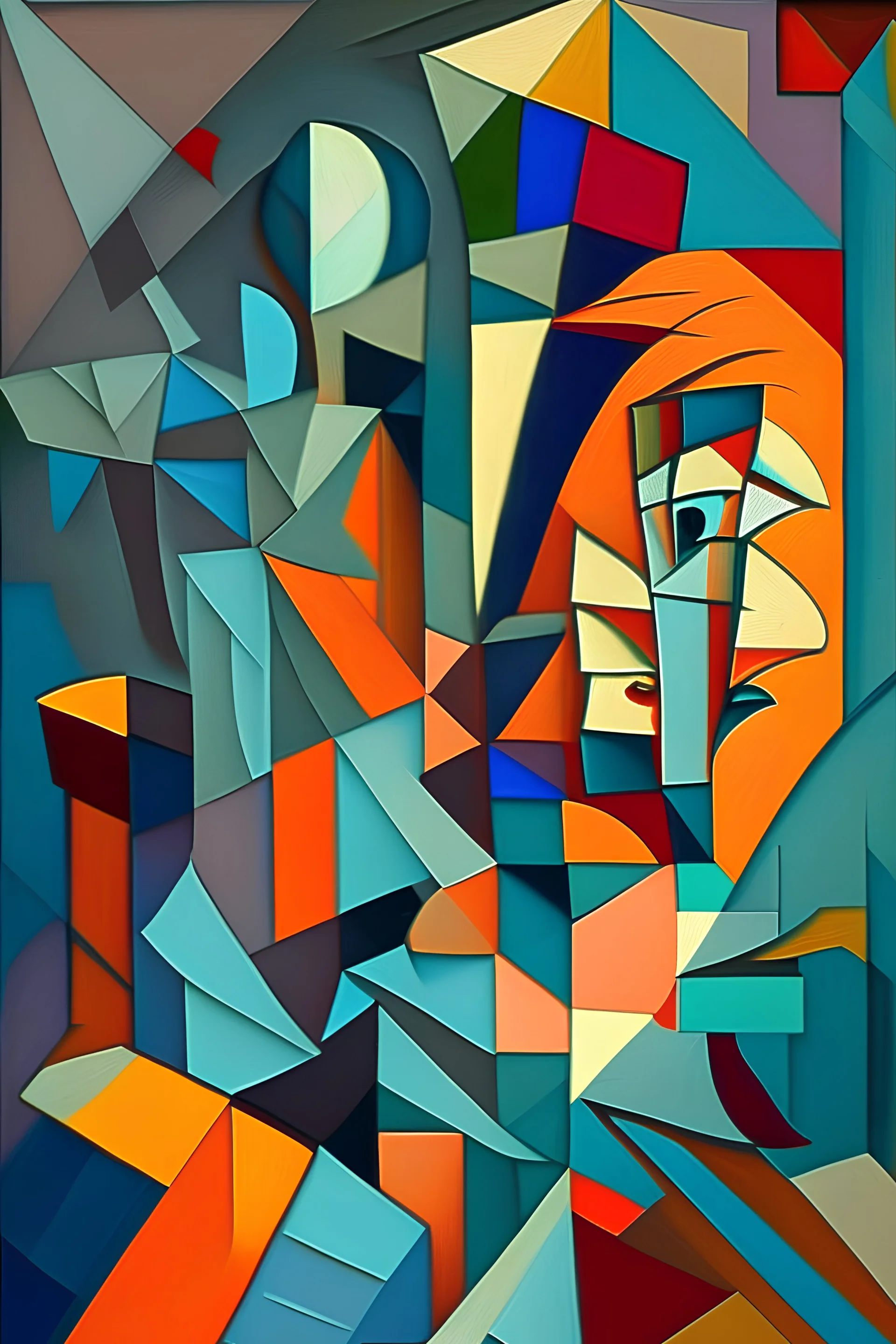una pintura estilo cubismo facil