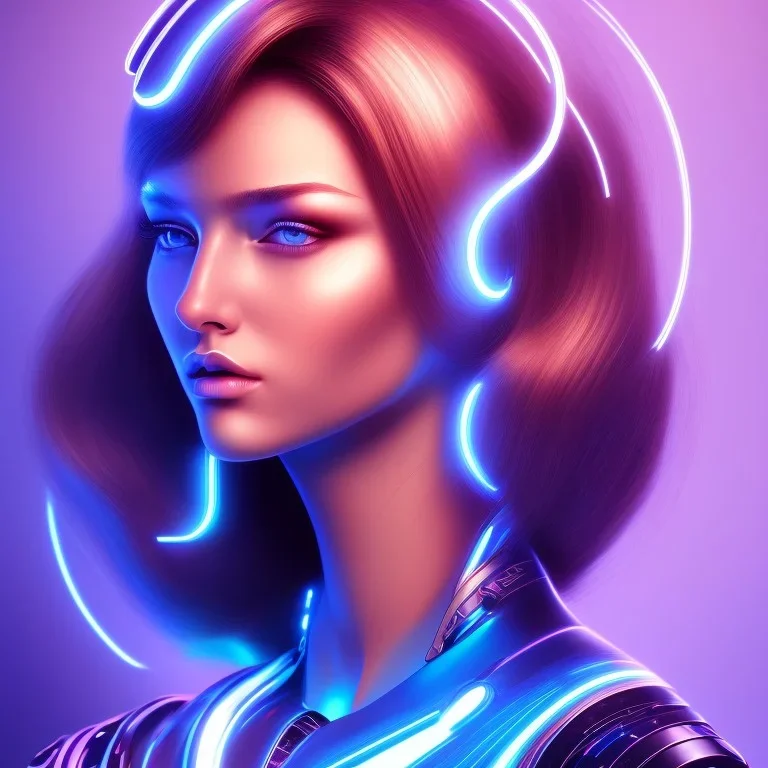 cyberblue, head, woman, portrai, tron