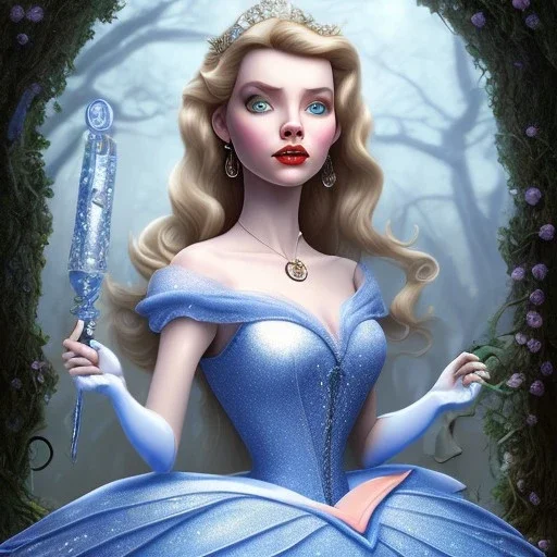 extrem tim burton style cinderella, ultra detailed,