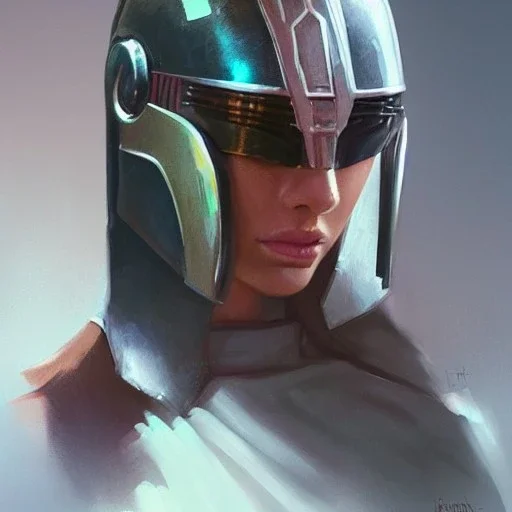 portrait of a woman by greg rutkowski, rosa salazar as a young mandalorian bounty hunter from star wars expanded universe, highly detailed portrait, digital painting, artstation, concept art, smooth, sharp foccus ilustration, artstation hq