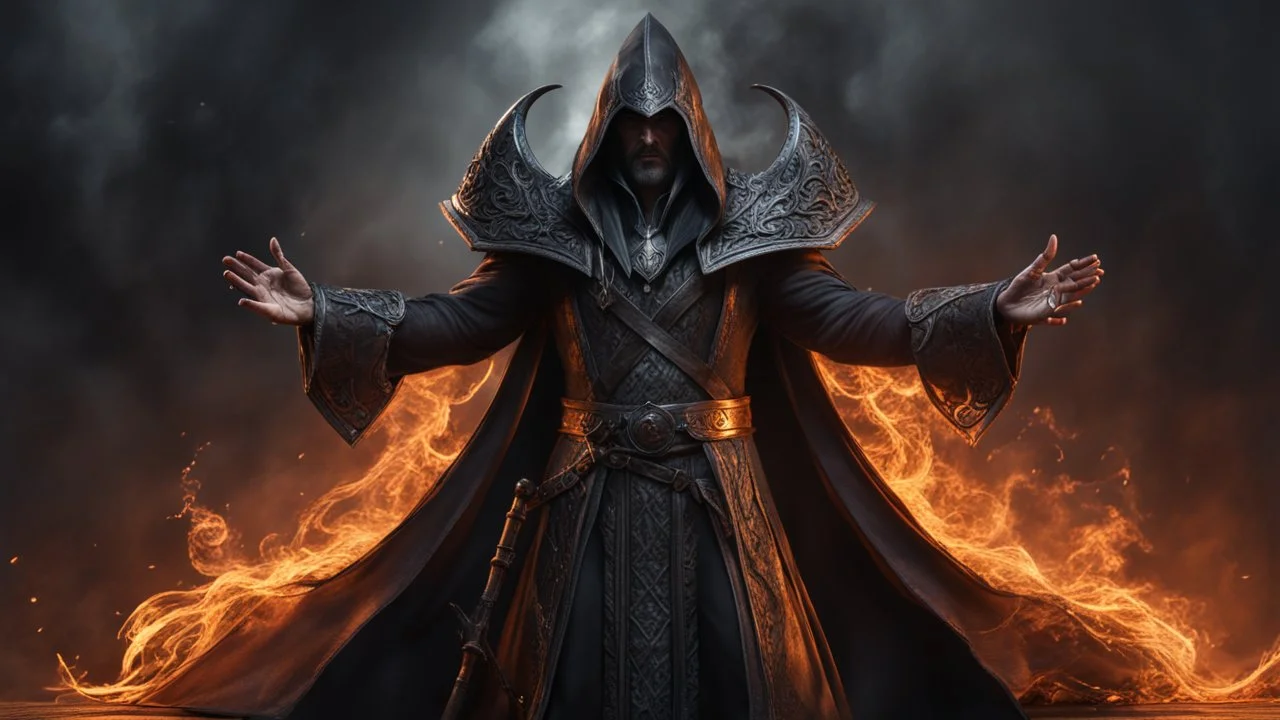 an evil sorcerer full of black smoke. exquisite realism, a masterpiece, fantasy concept art, dynamic lighting, hyperdetailed, intricately detailed, deep color, Unreal Engine, volumetric lighting , Epic cinematic brilliant stunning intricate meticulously detailed dramatic atmospheric maximal,