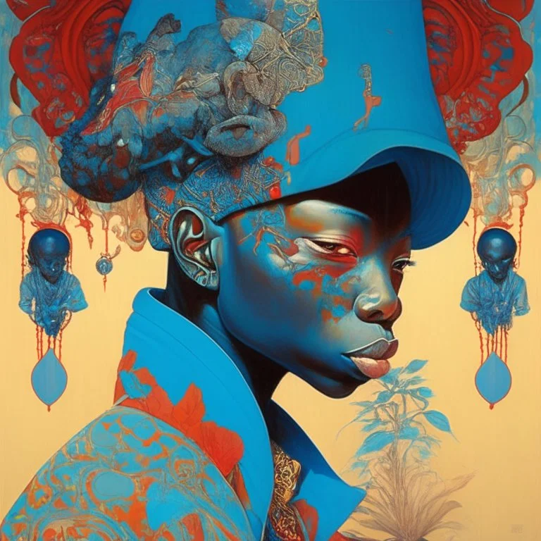 of portrait of gangsta africa by james jean