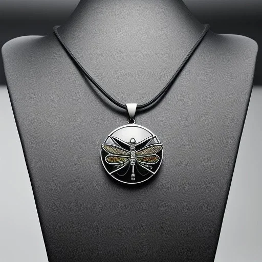 necklace with a simple, elegant design featuring a single, shimmering polyester in dragonfly pendant