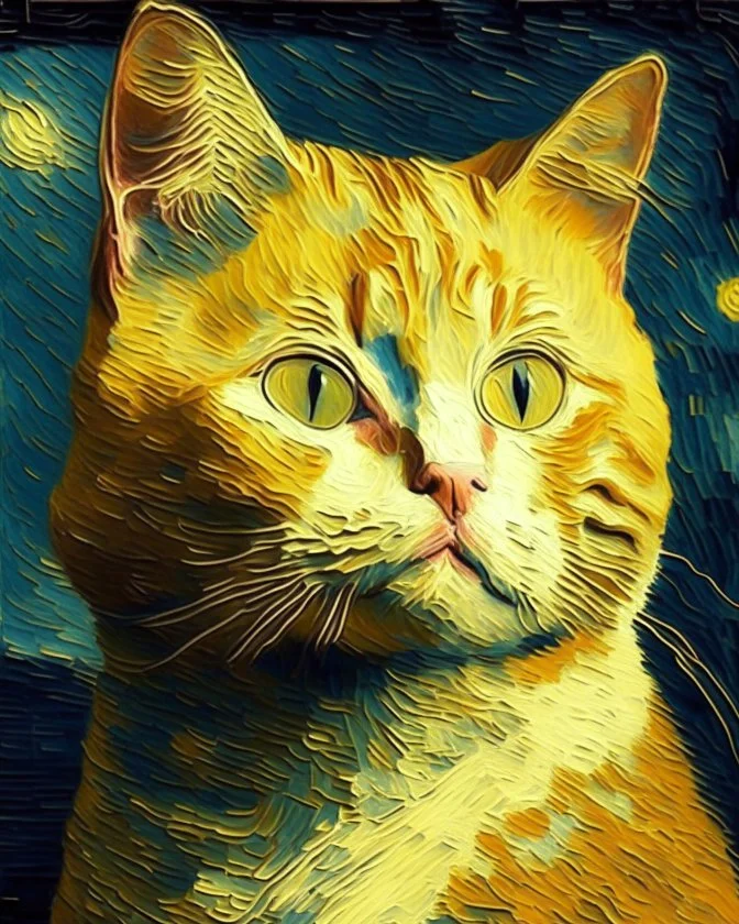 Portrait of a cat by Van Gogh