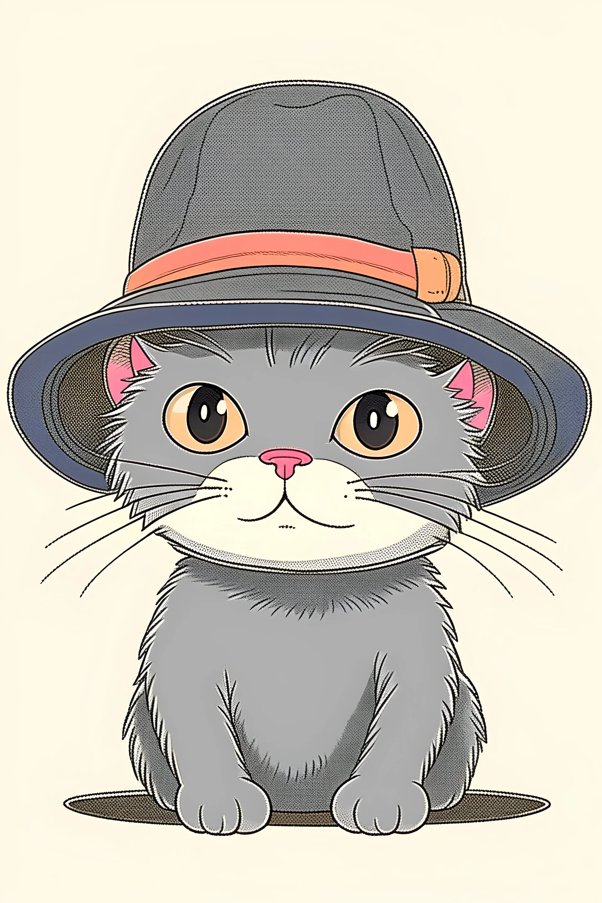 Cat wearing Hat, anime, ghibli
