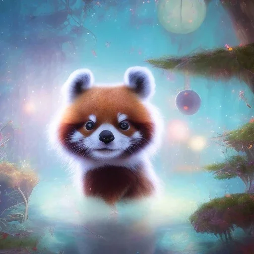 pixar art style of a super cute baby red panda in natural environment, vivid color, full body, by mobeius, au naturel, hyper detailed, digital art, trending on artstation, cinematic lighting, studio quality, smooth render, unreal engine, octane render, art style by klimt and nixeu and ian sprigger and wlop and krenz cushart