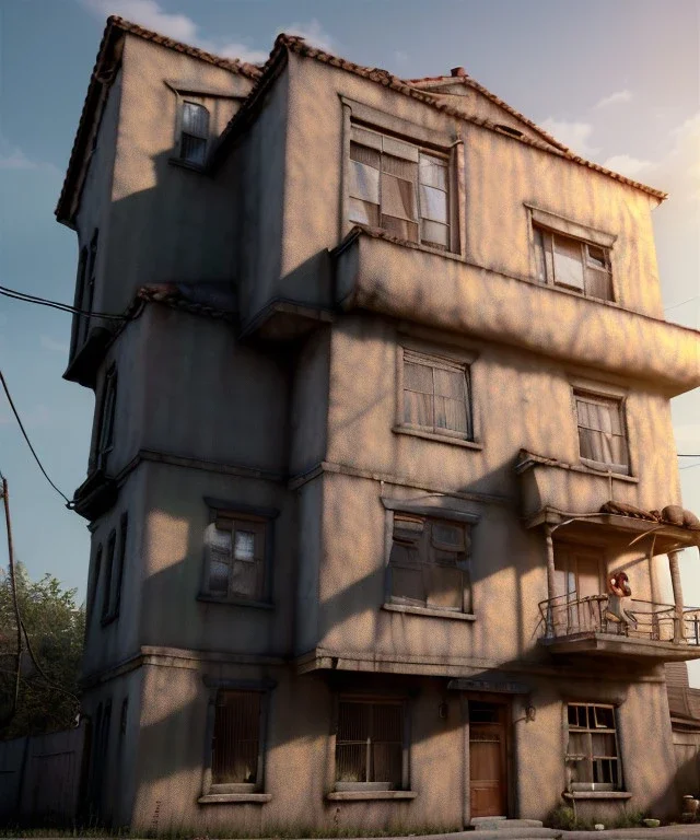 Realistic image, super giant woman head inside a house, looks out through the windows. people on the street are watching him, soft color, highly detailed, unreal engine 5, ray tracing, RTX, lumen lighting, ultra detail, volumetric lighting, 3d, finely drawn, high definition, high resolution.