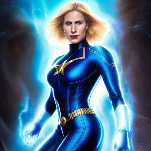 ultra detailed fullbody portrait of Invisible Woman Marvel , wearing skintight Black costume, extremely detailed digital painting, intrincate, extremely detailed smiling face,crystal clear Big Blue eyes, in the style of Adam Hughes , mystical colors , perfectly centered image, perfect composition, rim light, beautiful lighting,8k, stunning scene, raytracing