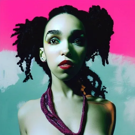 fka twigs in style of basquiat painting