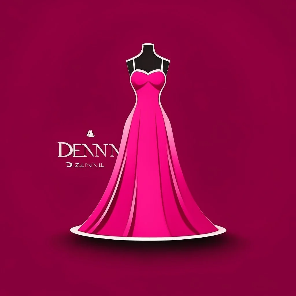 Create a logo called Deniz Boutique Dress DARK PINK