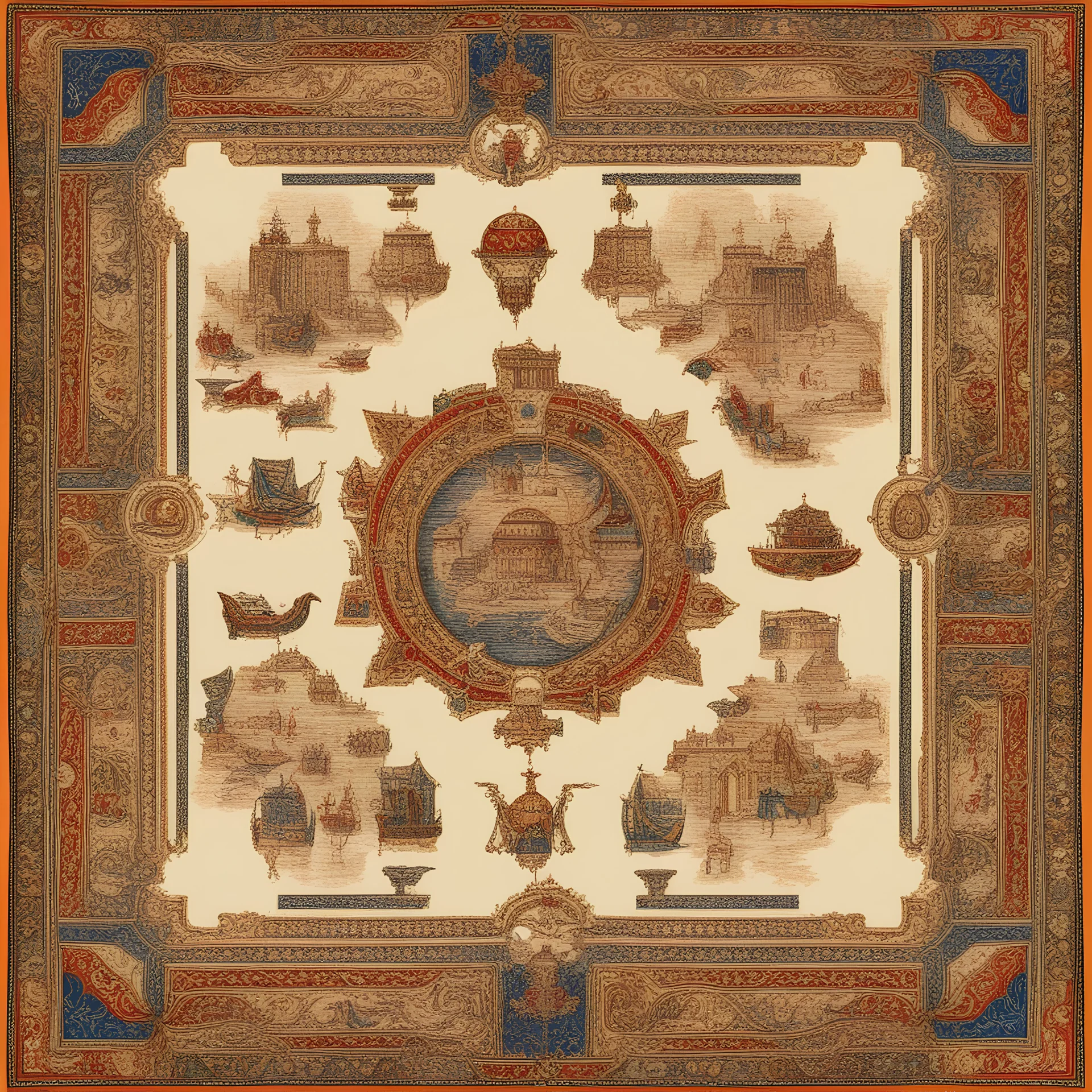 handkerchief with Babylon ornaments