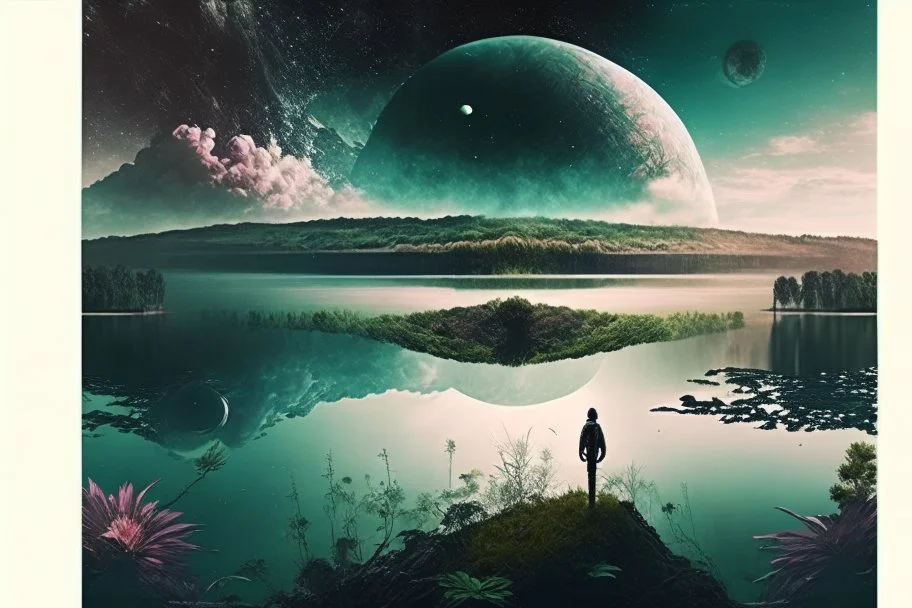 epic, cosmos, persons, big epic lake, planet, vegetation, movie poster