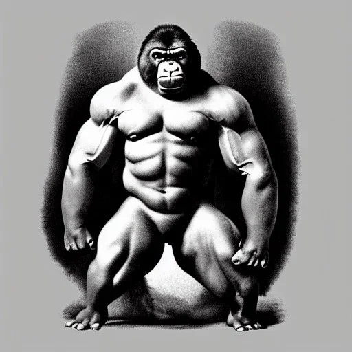 ancient bodybuilding gorilla