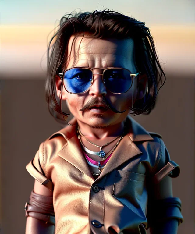 Johnny Depp toddler, full body, shoe, car, dramatic lighting, hyper realistic